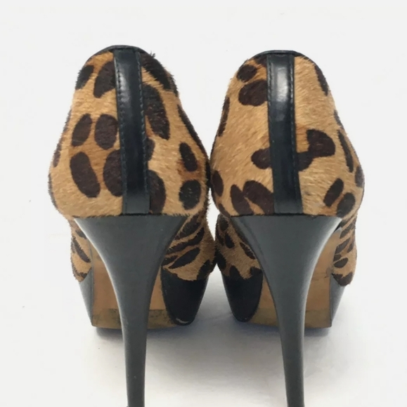 Zara Woman Pony Hair Heeled Platform Pumps 7.5 - Picture 4 of 9